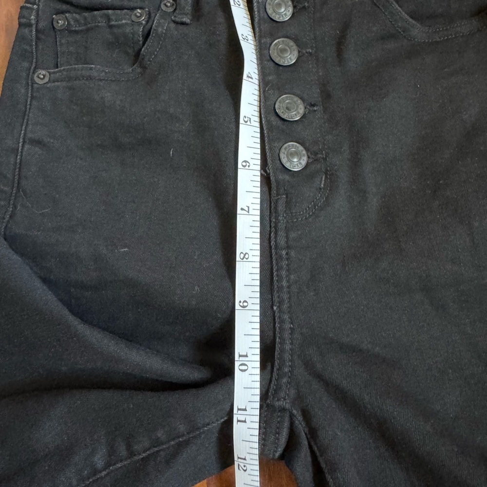 American Eagle AE Curvy Highest Rise Flare Black Button Fly Jeans Size 00 - Picture 9 of 11